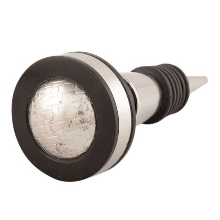 Black And Silver Brass Resin Wine Stopper